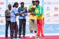 Winner of the 13th Edition Great Ethiopian Run womenÃ¢â¬â¢s race Royalty Free Stock Photo